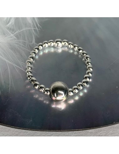 Silver 925 small beads ring with bead