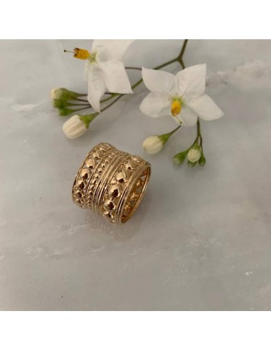 Gold plated beaded large ring