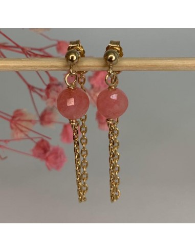 Gold plated chain with pink jade...