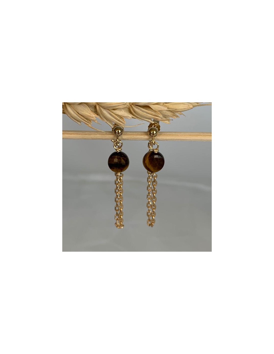 tiger eye earrings gold