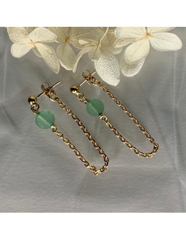 Gold plated chain with aventurine...