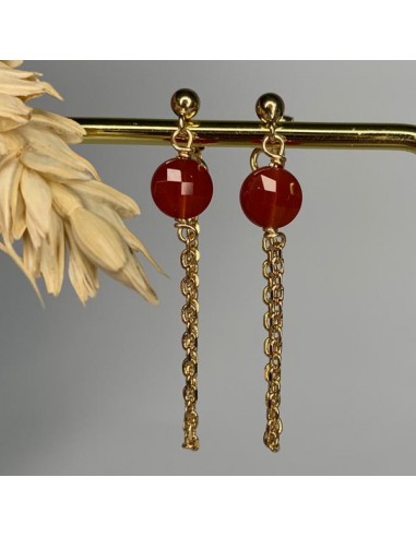 Gold plated chain with carnelian...