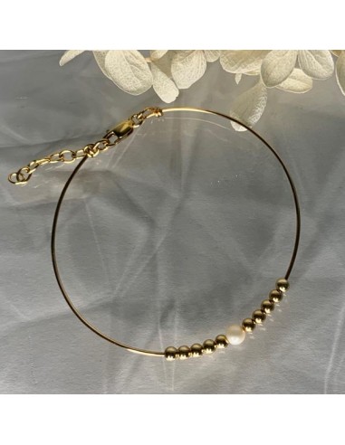 Bracelet jonc fin gold filled 11 perles