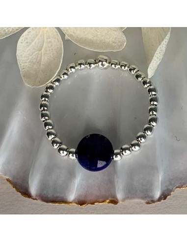 Bague mini perles argent lapis lazuli...
