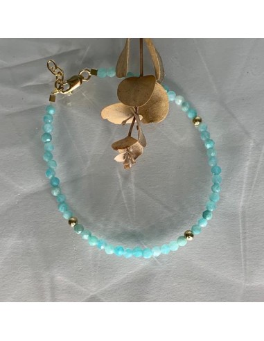 Gold plated bracelet with amazonite