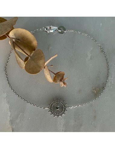 Silver 925 beads sun star chain bracelet