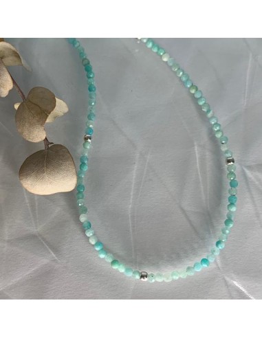 Silver 925 necklace with amazonite