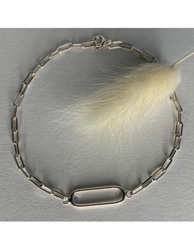 Silver 925 link rectangle chain bracelet