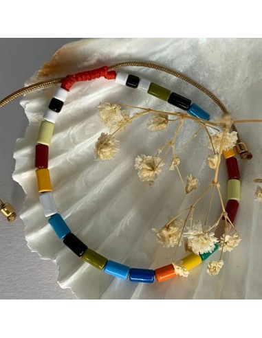 Bracelet fin perles multicolores