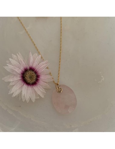 Gold plated faceted pink oval...