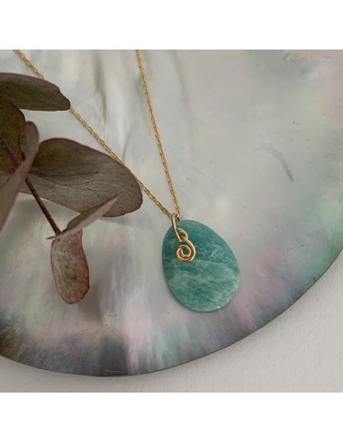 Gold plated faceted oval amazonite...