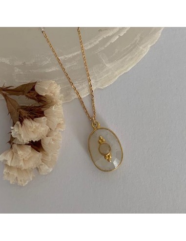 Gold plated faceted oval moonstone...