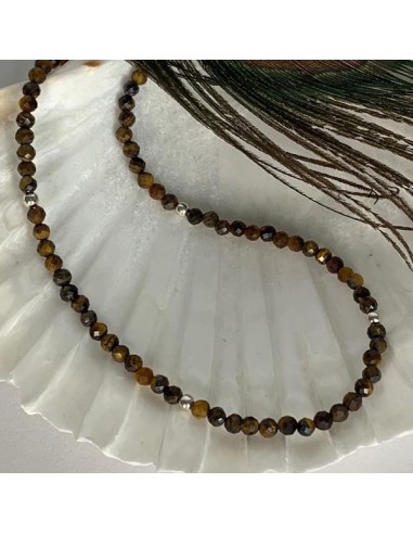 Silver 925 necklace with tiger eye