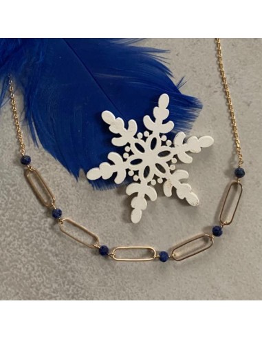 Gold plated necklace with lapis...