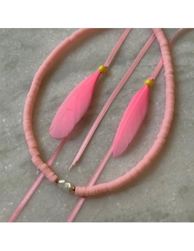 Pink gomme Outer Banks Heishi necklace