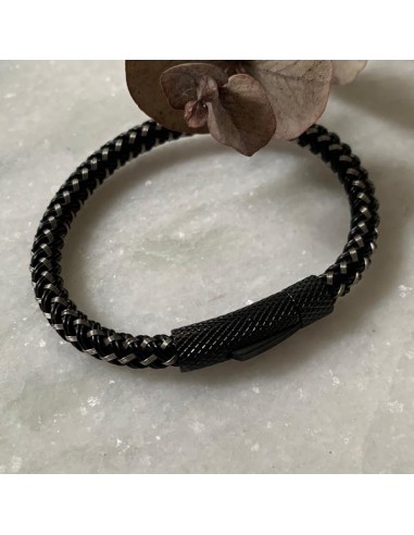 Black and stainless breaded bracelet...