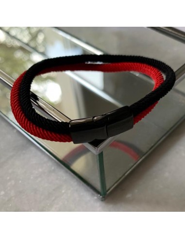 Red and black bracelet for men