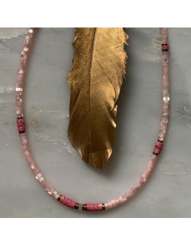 Pink mother of pearl and pink jasper...