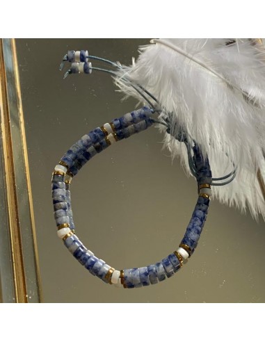 Sodalite and white mother of pearl...