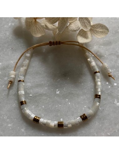 White mother of pearl Heishi bracelet 1