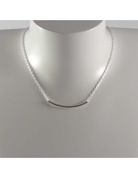 Collier chaine argent tube