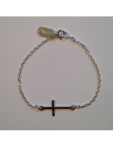 Bracelet chaine argent motif petite Croix