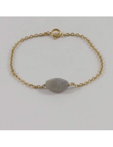 Bracelet chaine plaqué or pierre Labradorite ovale facettée   