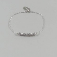 Bracelet chaine argent﻿﻿ Barrette perles d'eau douce noires