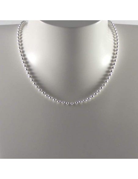 Collier chaine argent maille ronde boules