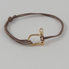 Bracelet cordon motif manille plaqué or moyenne