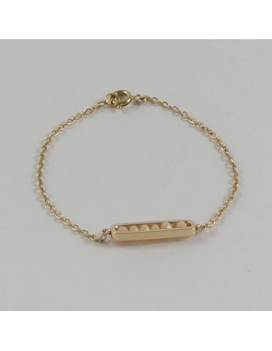 Bracelet chaine plaqué or maillon mini pierres facetées   