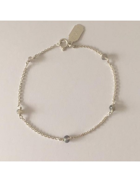 Chain bracelet silver 925 five small stones