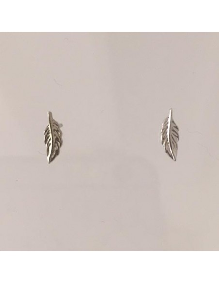 Boucles d'oreilles mini plumes argent 