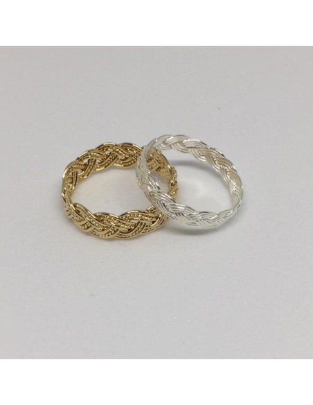 Braided ring gold plated