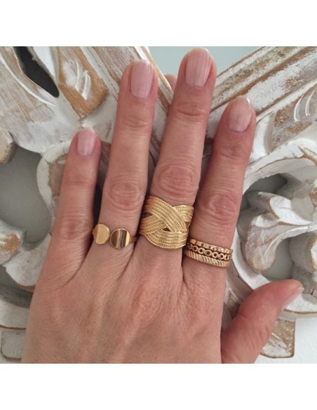 Large braided ring gold plated