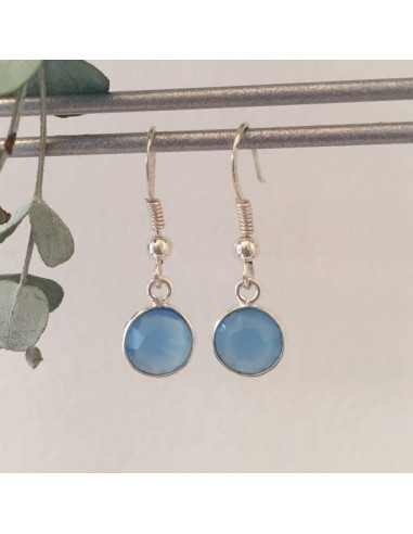 Blue calcedonie earrings silver 925