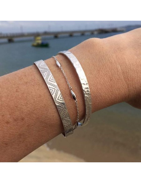 Bracelet chaine argent motif olivettes