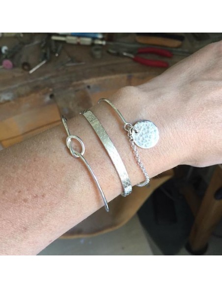 Knot thin bangle bracelet silver 925