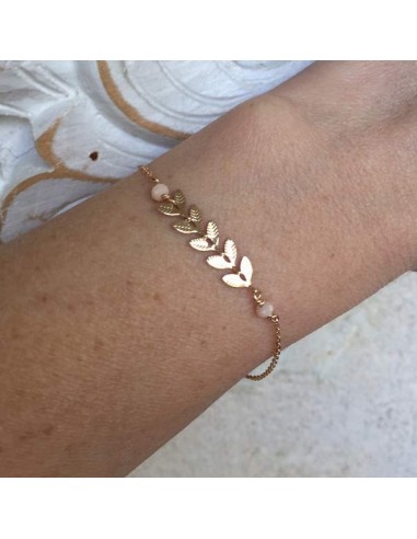 Chain bracelet gold plated 2 small stones Laurel