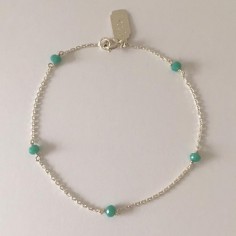 Chain bracelet silver 925 five small turquoise stones