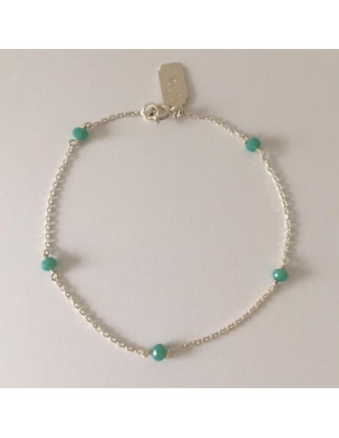 Chain bracelet silver 925 five small turquoise stones