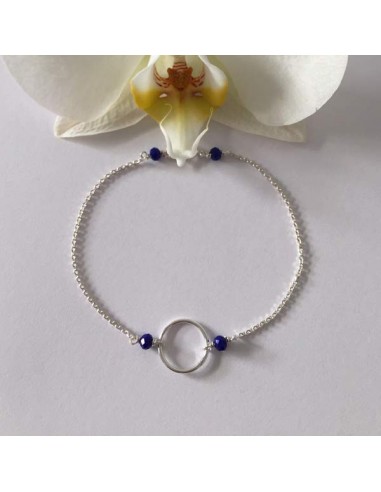 Small ring bracelet silver 925 small blue stones