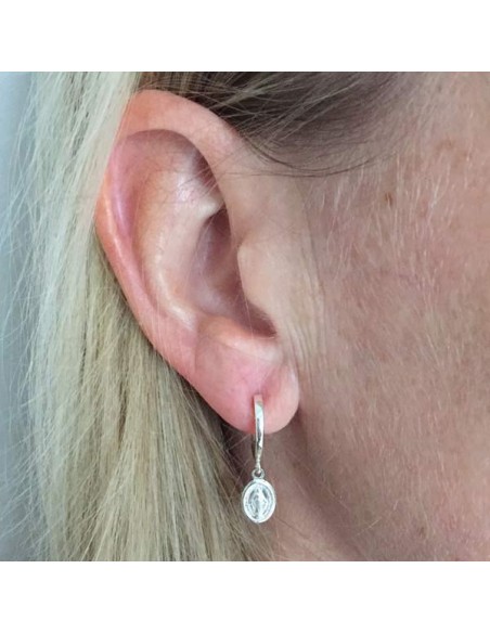 Small creole virgin earrings silver 925