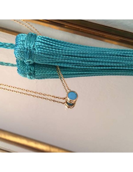 Small turquoise chain necklace gold plated