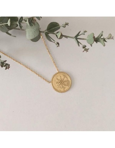 Chain necklace gold plated beads circled star