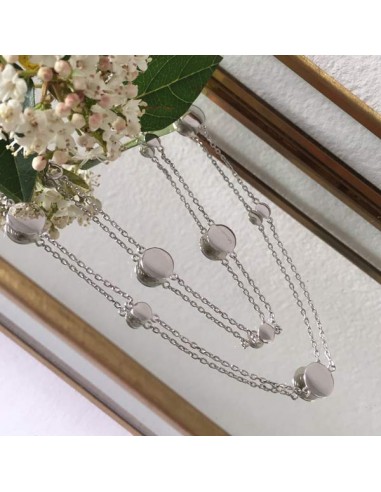 Two rows pastilles chain necklace silver 925