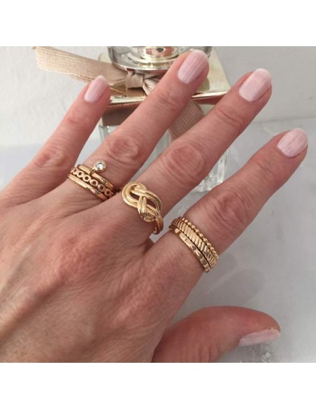 Reef knot ring gold plated
