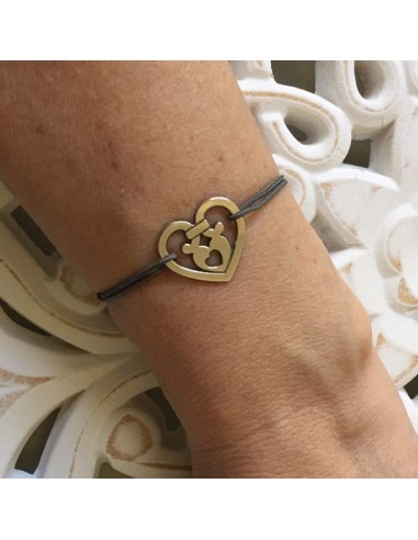 Cord bracelet silver 925 baroque heart