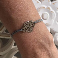Bracelet cordon motif Angel argent 