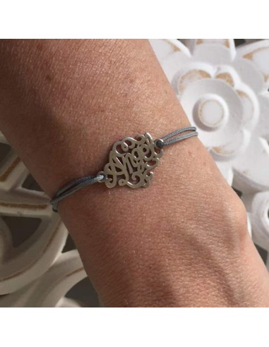 Bracelet cordon motif Angel argent 